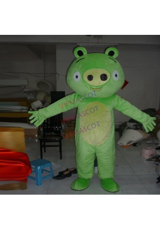 Quality EVA material helmet green costume pig mascot costume cartoon costume birthday party masquerade