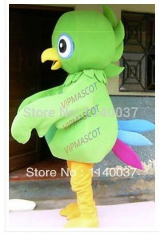 mascot Green Bird Mascot Costume Adult Size Parakeet Easter Christmas Halloween Party Fancy Dress  FREE SHIPPING