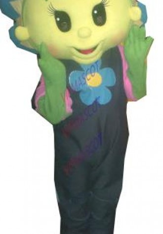mascot Blue Flower Girl Mascot Costume Adult Cartoon Character Flower Girl Plant Mascotte Outfit Suit Fancy Dress
