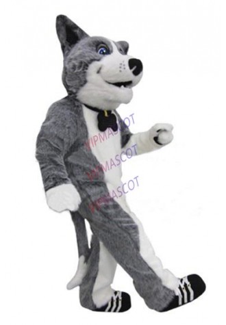 mascot High Quality Referee Dog Huskie Husky Mascot Costume Adult Size Grey Husky Cosply Carnival Costume Animal OutfitSuit