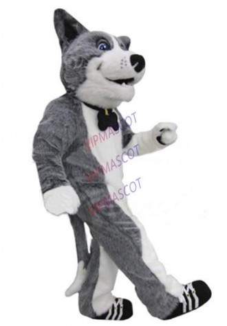 mascot High Quality Referee Dog Huskie Husky Mascot Costume Adult Size Grey Husky Cosply Carnival Costume Animal OutfitSuit