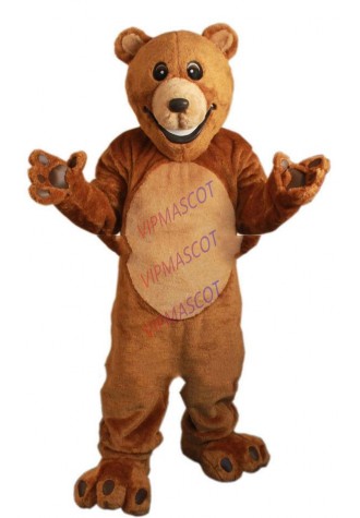mascot Smiling Teddy Bear Mascot With Mini Fan and Helmet Teddy Bear Mascotte Mascota Outfit Suit Fancy Dress EMS Free Ship