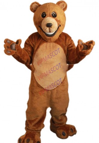 mascot Smiling Teddy Bear Mascot With Mini Fan and Helmet Teddy Bear Mascotte Mascota Outfit Suit Fancy Dress EMS Free Ship