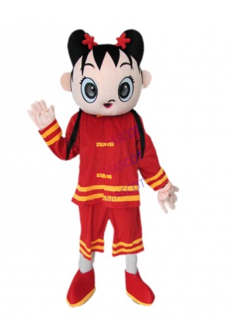 Cute Christmas halloween China Girl Mascot Costume Fancy Outfit Cartoon Character Party Dress Free Shipping