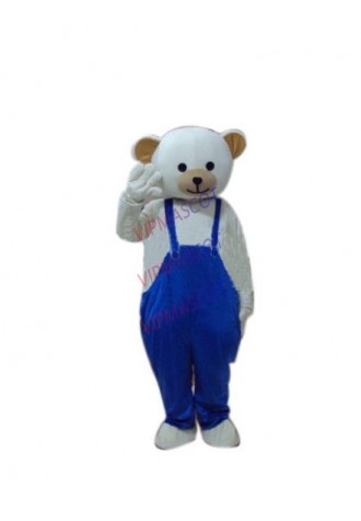 NEW Foam new Adult cute cartoon blue strap bear mascot fancy dress lovely costumes party costumes