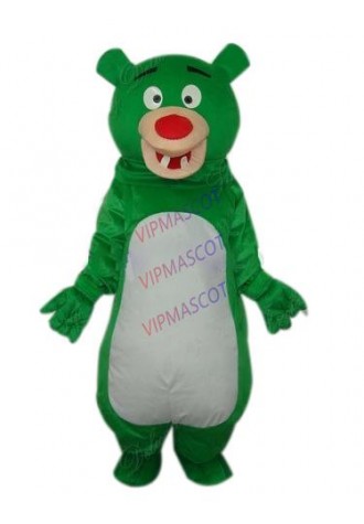 Hot selling Cute Adult cartoon character lovely green bear Mascot Costume fancy dress party costumes