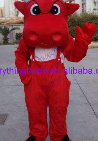 Hot sale Cute Cartoon Character Adult lovely Red bull Adult Mascot Costume Halloween party costume