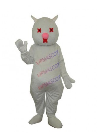Hot sale  Foam Adult lovely cute white cat Dragon mascot fancy dress costumes Halloween party costumes