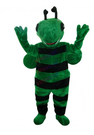 New arrival Cute Cartoon Character Adult cute green bee Mascot Costume Fancy Dress Halloween party costume