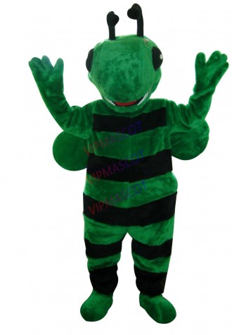 New arrival Cute Cartoon Character Adult cute green bee Mascot Costume Fancy Dress Halloween party costume