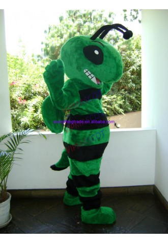 New arrival Cute Cartoon Character Adult cute green bee Mascot Costume Fancy Dress Halloween party costume