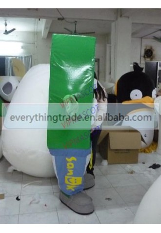 Hot selling Adult lovely cartoon green box  mascot costume fancy dress party costumes adult size
