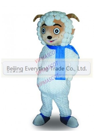 Hot Cute Adult Cartoon Character cute blue little sheep Mascot Costume Hallooween party costume