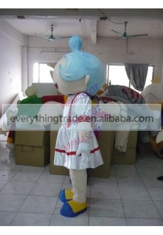 New arrival Foam Adult lovely cartoon white dress girl mascot costume fancy dress party costumes adult size