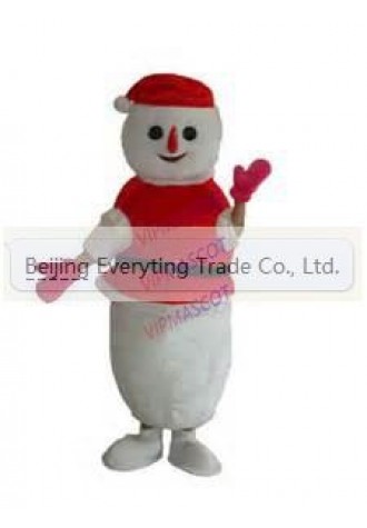 Hot selling Cute Adult cartoon character lovely red snowman Mascot Costume Halloween party costumes