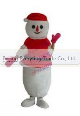 Hot selling Cute Adult cartoon character lovely red snowman Mascot Costume Halloween party costumes