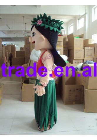 New arrival Cute Adult lovely green dress girl mascot fancy dress costumes cartoon party costumes adult size
