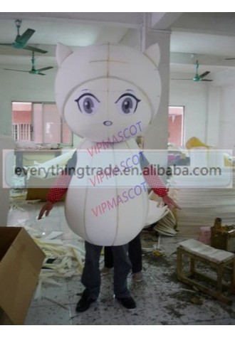Hot selling Cute Adult cartoon lovely white girl mascot costume suit fancy dress party costumes adult size