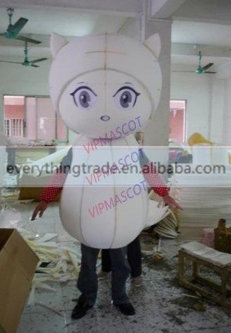 Hot selling Cute Adult cartoon lovely white girl mascot costume suit fancy dress party costumes adult size