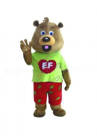 Hot sale Cartoon Character Adult lovely brown fat bear Mascot Costume fancy dress Halloween party costume