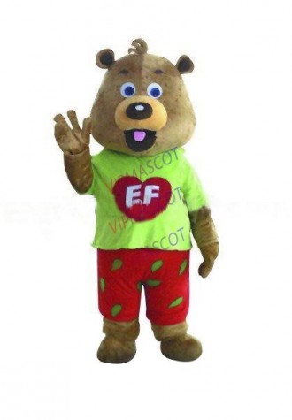 Hot sale Cartoon Character Adult lovely brown fat bear Mascot Costume fancy dress Halloween party costume