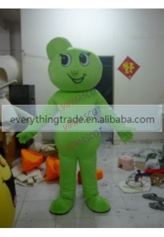 Hot sale Cute Adult cute green mascot fancy dress suit costumes cartoon party costumes adult size