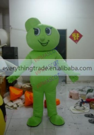 Hot sale Cute Adult cute green mascot fancy dress suit costumes cartoon party costumes adult size
