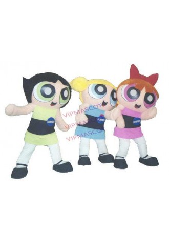 Hot sale Cute Cartoon Character Adult cute powerpuff Girl Dress cosplay Halloween  Party Costume