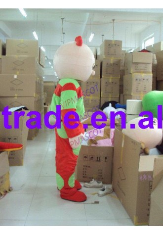 New arrival Cute Adult lovely green and red doll mascot fancy dress costumes cartoon party costumes adult size