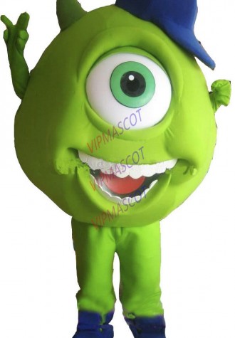 Hot sale Cute Character Adult cute One Eye-Green Mascot Costume fancy dress Halloween party costume