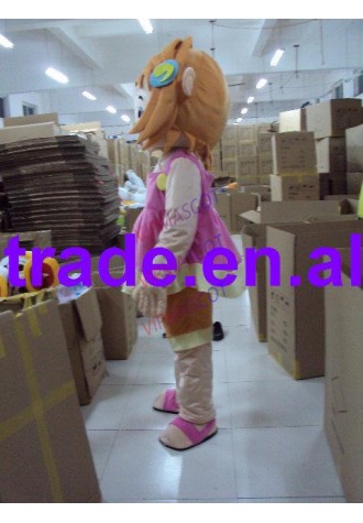 New arrival Cute Adult lovely brown hair happy girl mascot fancy dress costumes cartoon party costumes adult size