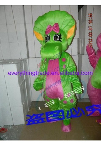 Hot sale Cute Cartoon Character Adult Green Barney Girl Adult Mascot costume Fancy Dress