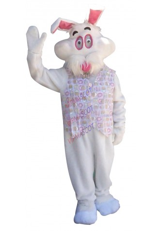 New arrival Cute Cartoon Character Adult Easter Bunny Costume L XL Mascot Comic Rabbit Fake Fur Vest Egg Hunt