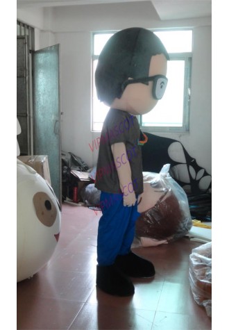 Latest high quality lovely cool boy with glasses mascot costume Adult Fancy dress mascot Halloween Holiday special clothing