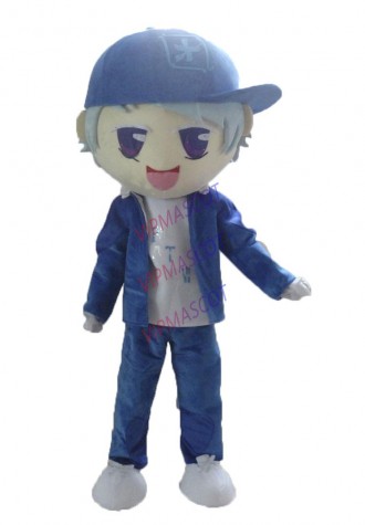 On Sale smile blue boy Mascot Costume Adult Size Halloween mascot costume