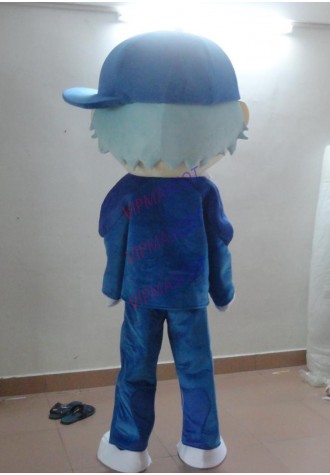 On Sale smile blue boy Mascot Costume Adult Size Halloween mascot costume