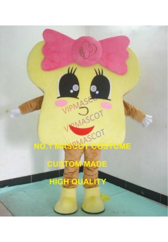 Lovely Breakfast Bread Girl Mascot Costume Adult Cartoon Bread Character Theme Xmas Halloween Cosply Dinner Mascotte Fancy 1785