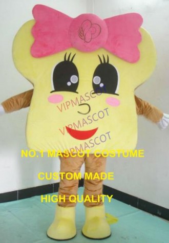 Lovely Breakfast Bread Girl Mascot Costume Adult Cartoon Bread Character Theme Xmas Halloween Cosply Dinner Mascotte Fancy 1785