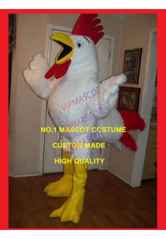 Professional Custom High Quality Plush White Rooster Chicken Mascot Costume Adult Cartoon Anime Theme Chick Mascotte Fancy 1814