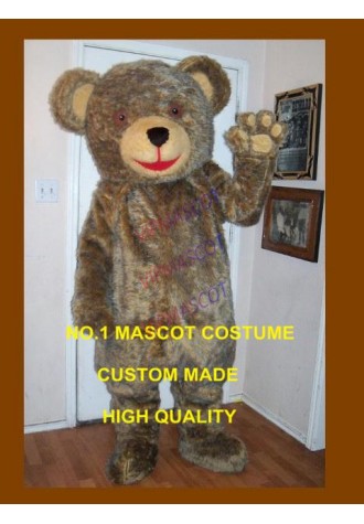deluxe fur teddy bear mascot costume adult cartoon character hot sale anime cosply bear theme fancy dress mascotte kits 1714