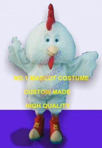 New Custom Cute White/Yellow Big Little Chicken Mascot Costume Cartoon Anime Cosply Costume Carnival Fancy Dress Kits Suit 1923