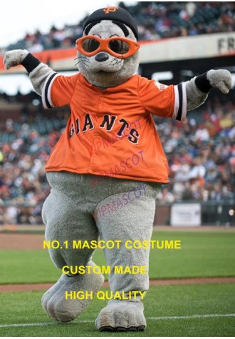 Seal Mascot Costume Adult Baseball Sport Theme Seal Cartoon Character Mascotte Fancy Dress Kits 2019