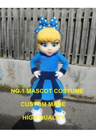 Blue DRESS Cutie Cheer Leader Mascot Costume custommizable Cartoon little girl Theme Anime Costume Costumes Carnival Fancy 2423