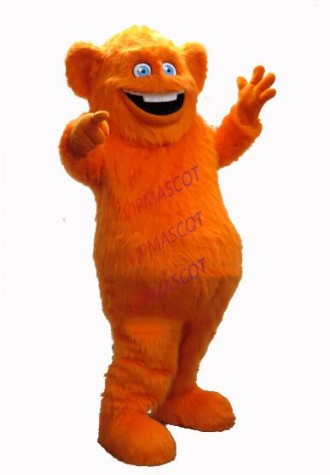 orange monster mascot long hair plush costume high quality halloween monster theme anime cosply costumes mascotte fancy 2082