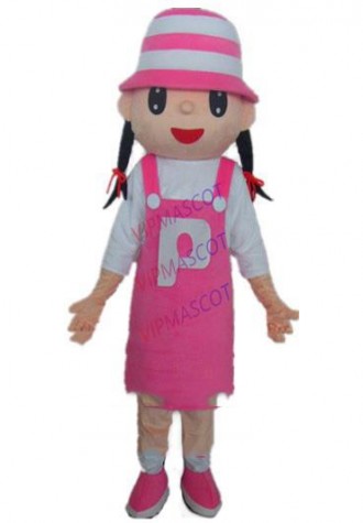pink girl mascot costume custom cartoon character cosplay adult size carnival costume 3124