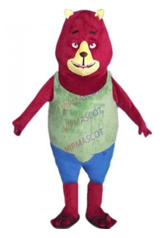 red bear mascot costume custom cartoon character cosplay adult size carnival costume 3160