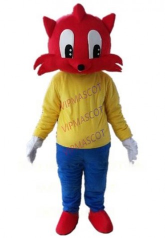 red cat mascot costume custom cartoon character cosplay adult size carnival costume 3161
