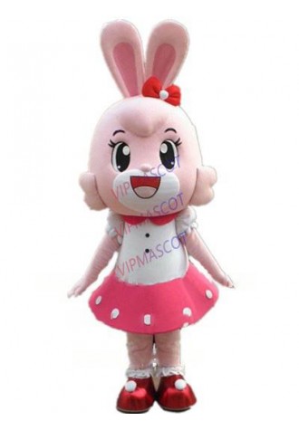 cute rabbit mascot costume pink bunny custom adult size cartoon character cosplay carnival costume 3202