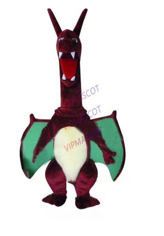 custom red Pterodactyl Pterosauria pterosaurs dragon dino mascot costume adult size high quality carnival fancy dress 3472