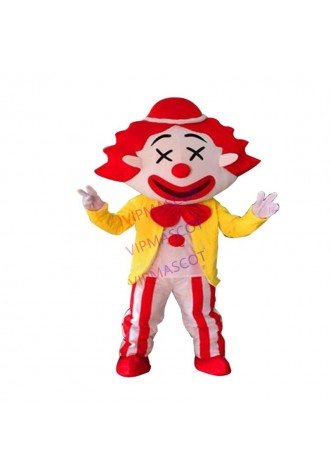 High Quality New Style Happy Clown Mascot Costume Mixcolor for Halloween Cartoon Performing Mascot Costume Adult Size Free Ship